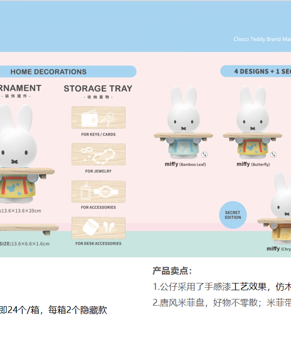 Miffy Tang Style Tray Ornament Series Blind Box 8/13 Miffy Tang Style Tray Ornament Series Blind Box