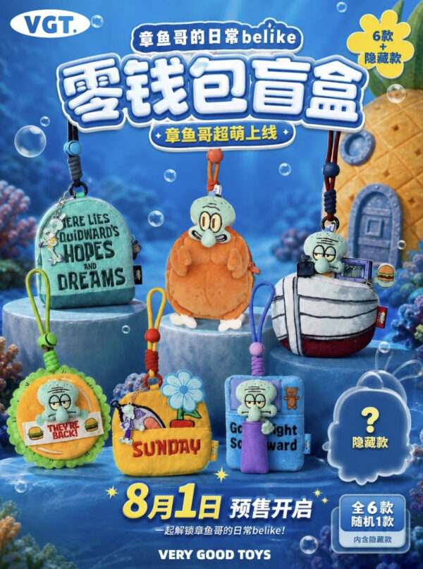 Squidward's Daily Coin Purse Charm Blind Box 8/4 Squidward's Daily Coin Purse Charm Blind Box