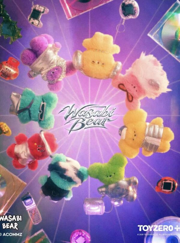 8/14 wasabi bear b3k retro‑future series plush charm blind box