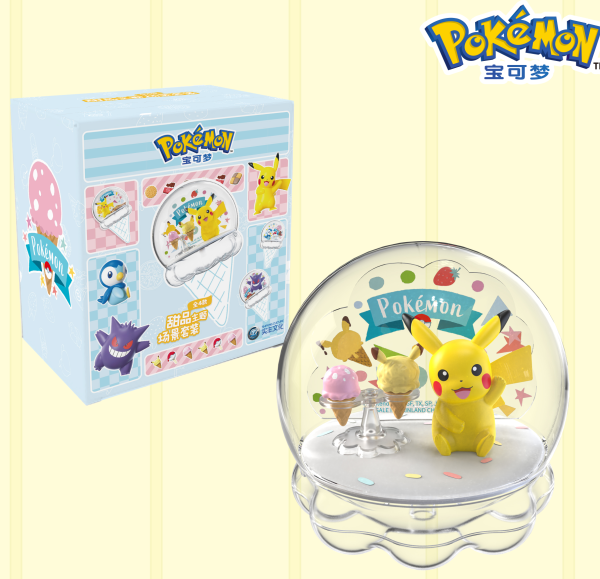 Pokémon‑Scene Diorama Set‑Dessert Sitting‑Pose Pikachu