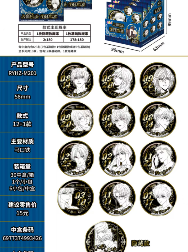 The Falling Merman - Birthday Badge