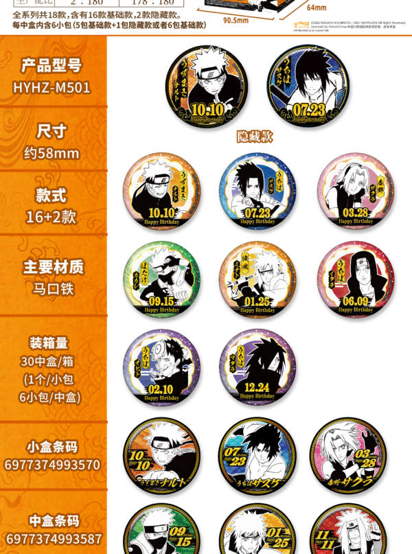 Naruto Shippuden‑Birthday Badge