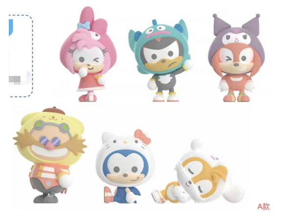 8/24 Sonic × Sanrio Collab Flocked‑Figure Blind Box‑Version A (Enjoy)