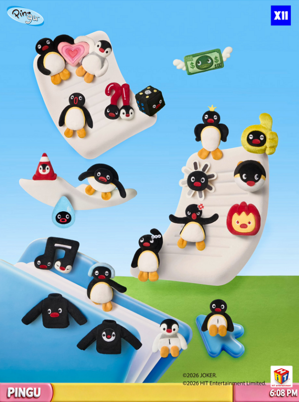 Pingu·Gumoji Series Plush Sticker‑on Blind Box 8/26 Pingu·Gumoji Series Plush Sticker‑on Blind Box
