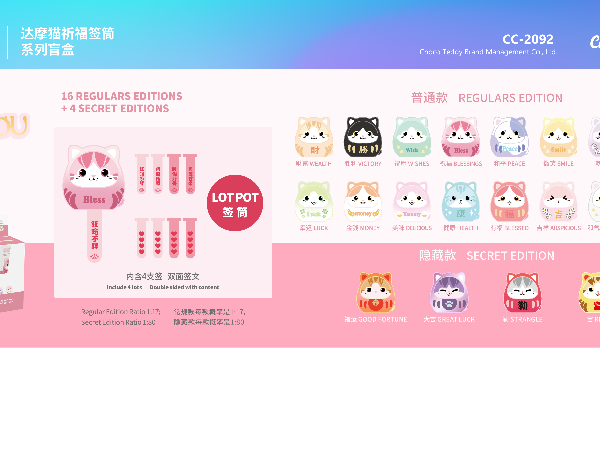 Daruma Cat Fortune Stick Series Blind Box