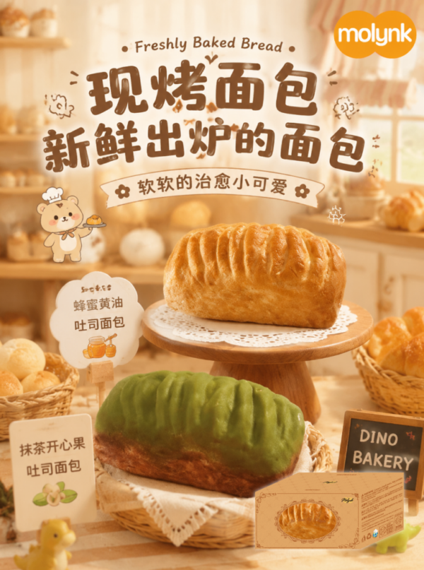 Matcha Pistachio Toast Bread or Honey Butter Toast Bread