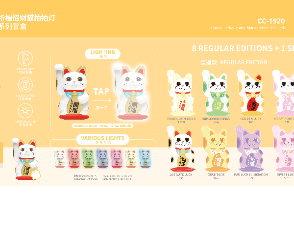 Blessing Lucky Cat Pat-light Series Blind Box Blessing Lucky Cat Pat-light Series Blind Box
