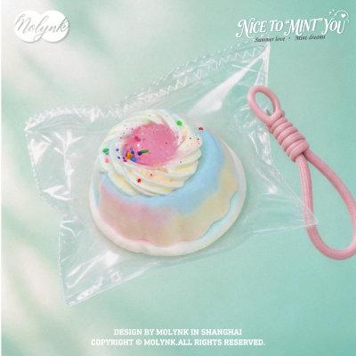 Squishy Toys--Molynk Thin‑Chocolate Series, Dream Gradient Pudding, Pink
